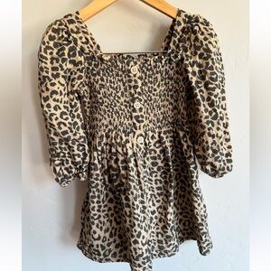 3T Cotton on Kids Cheetah Print Dress with Puff Sleeve and stretchy chest